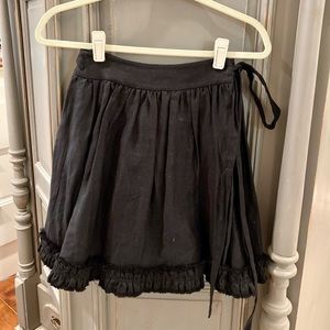 Kate Spade lined linen wrap skirt, size S, black, perfect condition
